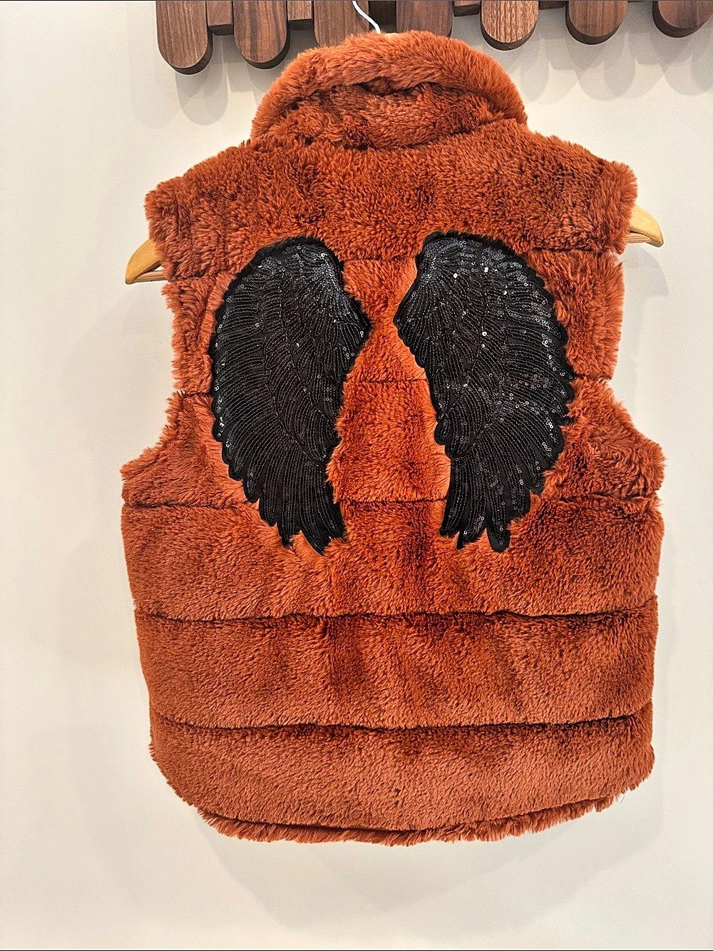 Max Alexander Cheetah Wings Vest | Faux Fur | Burnt Orange & Black | Size Small